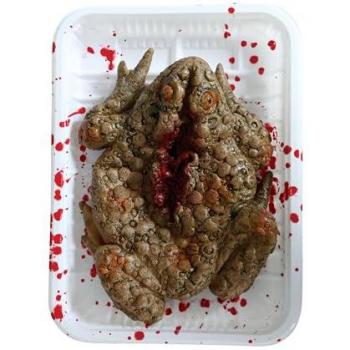 Bandeja Decorativa con Sapo Realista, 18x13 cm - Ideal para Halloween y Fiestas de Terror