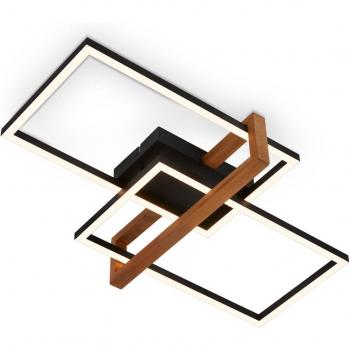Plafón LED 3776015 de 2 luces con acabado en madera y luz blanca cálida