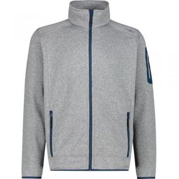 CMP Men's Fleece Jacket - Quick-Dry, Breathable, Warm - Cemento/Blue Steel (Size 54)