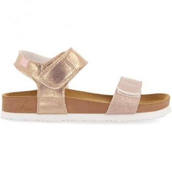 Gioseppo Chanclas Bio para Niña Aransas con Suela Rosa y Cobre, Cierre Ajustable al Tobillo