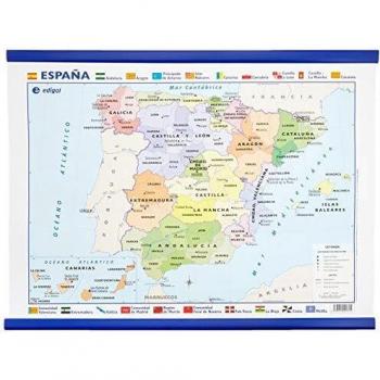 Mapa mini-mural España impreso a una cara Político 50 x 35 cm