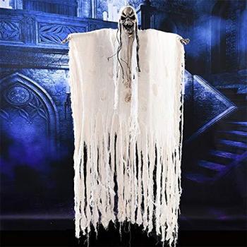 WSCOLL Colgante Fantasma de Halloween Blanco con Sonido y Ojos Brillantes - Adorno Asustador para Fiesta Monstruo; Anillo Breil Mujer TJ0827 TALLA 18 - Elegante Diseño