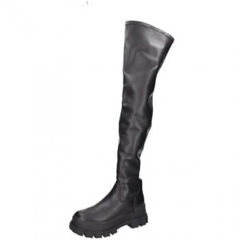 Buffalo Aspha Stretch Overknee Vegan Nappa Boots for Women - Black - EU Size 39