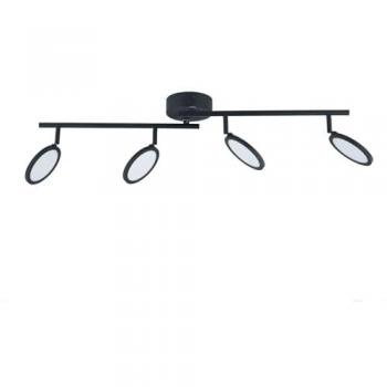 Foco LED Manel de Metal Negro, 82 cm, 4 Luces Dimmable para Salón y Comedor