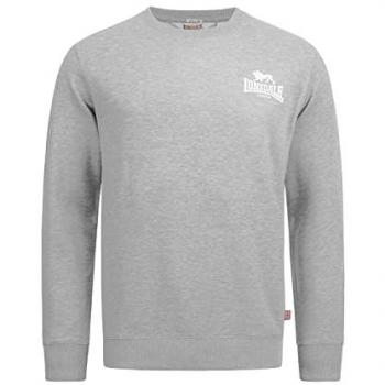 Lonsdale Longridge Slim Fit Crew Neck Sweatshirt - Marl Grey for Men