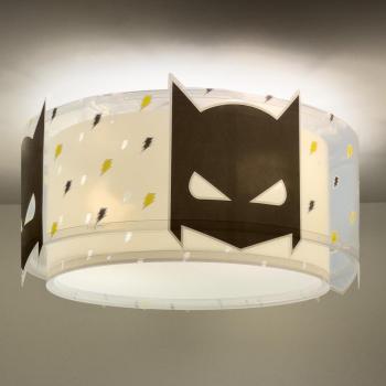 Plafón de Techo Infantil Dark Hero en Blanco y Negro, E27, Ø 33 cm