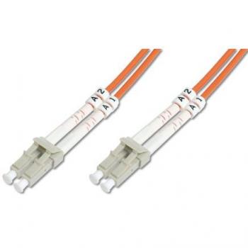 Cable de conexión DIGITUS FO OM2 - Cable de fibra óptica LC a LC de 2 m - LSZH - Duplex Multimodo 50/125µ - 10 GBit/s - Naranja