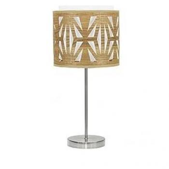 Lámpara de Mesa Katerina Sobremesa Niquel y Madera Clara 42x17x17 cm - Diseño Elegante