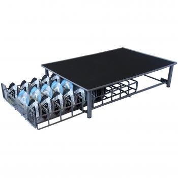 Homiso - Soporte para Almacenamiento y Soporte de Máquina compatible con Capsula de Café Tassimo. Soporte De Marco De Acero Fuerte. Contenedor de almacenamiento con gaveta de bandejas Organizador de bastidor: Gris plateado