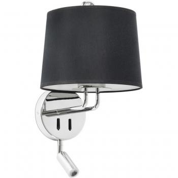 Aplique de pared Montreal Cromo con luz de lectura, 1 bombilla, 39 cm