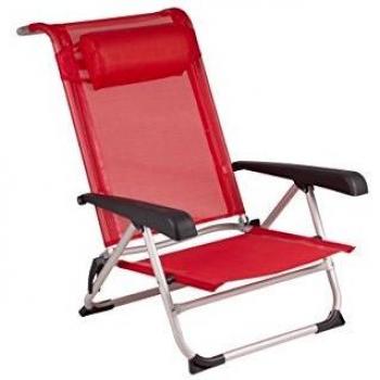 Red Mountain - Silla de Playa, Aluminio, Extremadamente Estable, Rojo, Peso 2.9 Kg