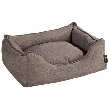 Sofá Cama para Perros Hunter Boston Marrón L 100x70 cm con Cojín Reversible y Fácil de Limpiar