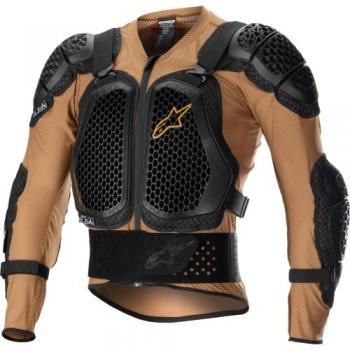Alpinestars Chaqueta de Protección Bionic Action V2 - Protección corporal para hombre, color arena y negro mandarina, talla M