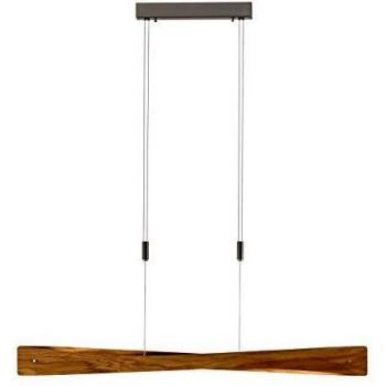 Lámpara colgante LED Lian, madera de roble