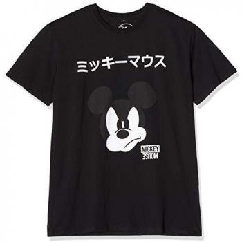 MERCHCODE Men's Mickey Japanese Tee T-Shirt, Black, XL
