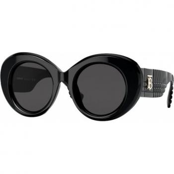Burberry Margot BE4370U 3001/87 49-22 Black Round Women's Sunglasses