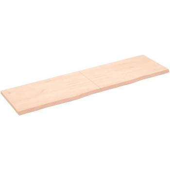 Estante de pared de roble macizo sin tratar 180x50x(2-4) cm