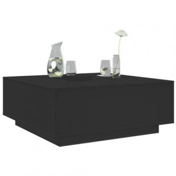 Mesa de centro versátil de madera de ingeniería negra 100x100x40 cm para salón, mesa auxiliar, mesa de café y mesa de té
