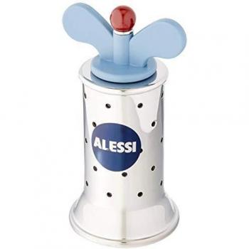 Alessi 9098 Molinillo de Pimienta de Diseño con Aletas, Acero Inoxidable y Resina Termoplástica, Azul, estándar