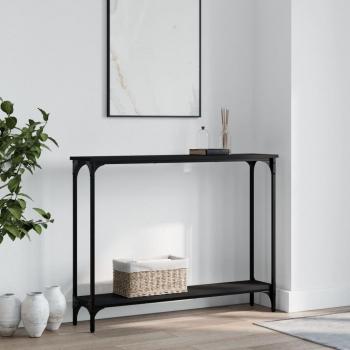 Consola negra de madera multicapa 100x22,5x75 cm