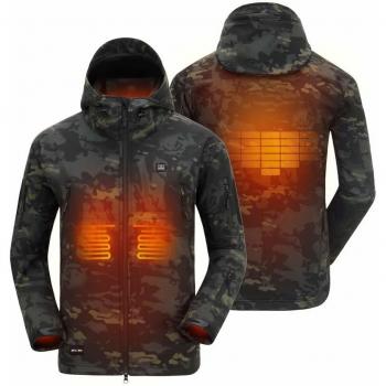 DEWBU Chaqueta Calefactable con 7.4v Batería Softsell Impermeable Invierno para Actividades al Aire Libre