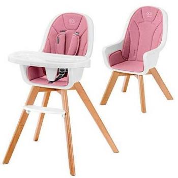 Kinderkraft Trona de Bebé TIXI, Silla Alta, Ergonómica, Ajustable, Rosa