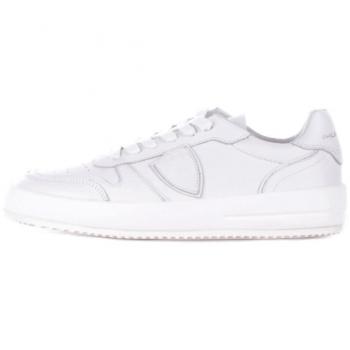 Philippe Model Women's White Leather Sneakers with Perforations, Size 36 (6 US)