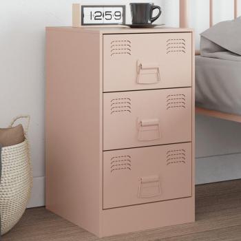 Mesita de noche acero 34,5x39x62 cm Negro, Rosa, Antracita - Mesita habitación mesitas de noche dormitorio para Salón, Estudio, Mesa Auxiliar