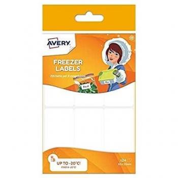 Avery Etiquetas de congeladores, 65 x 33 mm, 24 etiquetas por paquete, blanco