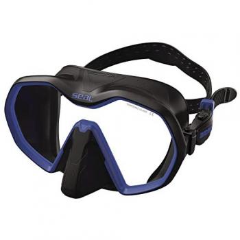 Máscara de buceo SEAC Icona monocristal sin marco, 100% Made in Italy, color negro/violeta