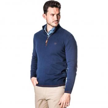 Jersey Spagnolo azul marino con cremallera