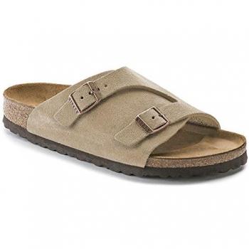 Sandalias planas Birkenstock Zürich de ante unisex en azul, estrecho, tamaño 36