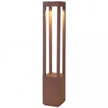 Bolardo luminoso LED Agra, marrón, aluminio, altura 65 cm, 2700K