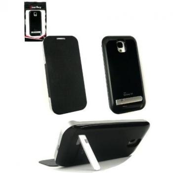 Emartbuy® Samsung Galaxy S4 I9500 Powerbank Negro Emergencia De Respaldo De Batería 3200Mah Caja De La Carpeta Con El Soporte De La Visión Integrada