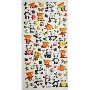 Pegatinas tweeny foamy panda glitter multicolor con acabado brillante