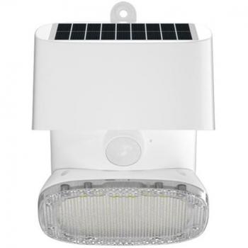Elbat Foco Solar 2000LM Luz Fría 6000K Regulación Vertical y Horizontal Panel Solar 1W IP65 Blanco