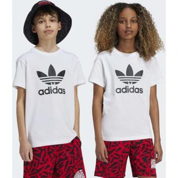 Camiseta de Niños adidas Originals Trefoil Blanca Unisex Talla 147-152 CM
