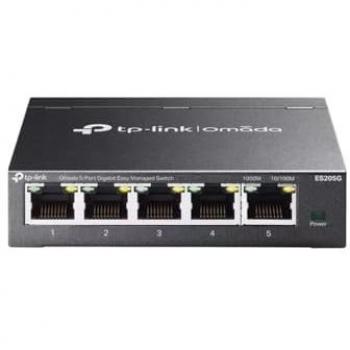 Switch Gestionable TP-Link Omada ES205G de 5 Puertos Gigabit con PoE+ y Carcasa Metálica