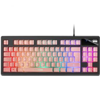 Teclado Gaming TKL MKAX RGB Rosa H-Mech con Reposamuñecas de Gel