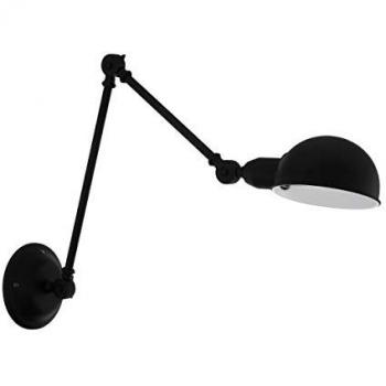 Aplique de Pared Vintage Industrial Eglo Exmoor Negro E27, Lámpara Retro de Acero para Salón y Recibidor