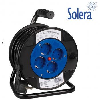 Enrollacable 15m 3x1,5mm con 4 tomas bipolares con T/T lateral Solera 7423/2