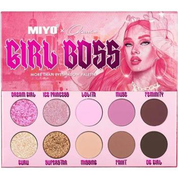 Miyo Girl Boss Paleta de Sombras Set - Paleta de sombras con 12 tonos, acabado mate y brillante, altamente pigmentada, fácil de difuminar, ideal para looks diarios y de fiesta