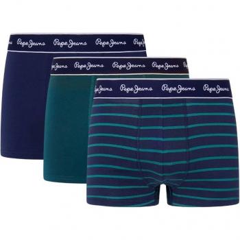Pepe Jeans Striped Boxer Shorts (Pack of 3) - Navy, Size M