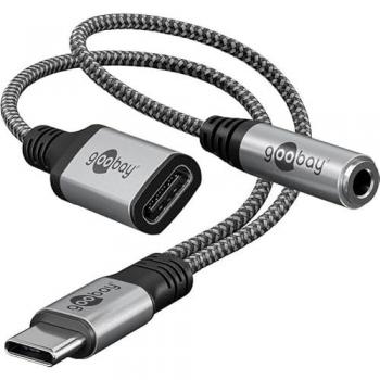 Adaptador USB-C a Jack 3.5mm y USB-C 0,15 m GOOBAY 74524