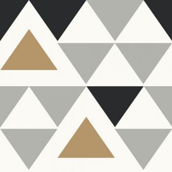 Papel Pintado Vinílico Peel and Stick Geométrico Triángulos Grises 503 cm