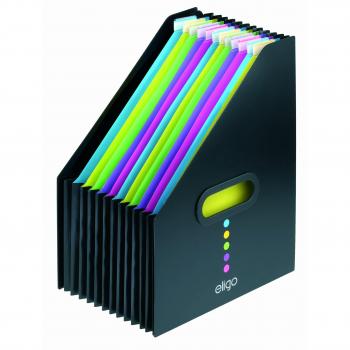 Snopake 15171 Eligo 13 Part Desk Storage Expander A4 Portrait Black