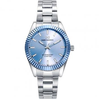 Mark Maddox Shibuya MM1000-37 - Reloj de Mujer con Esfera Azul y Bisel de Aluminio