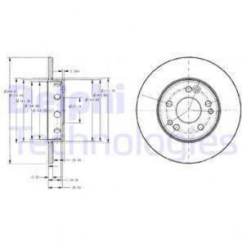 Disco de freno DELPHI BG2314 con características de alta calidad, diseño optimizado para un rendimiento superior, fabricado en materiales resistentes a la corrosión y al desgaste, compatible con una amplia gama de vehículos