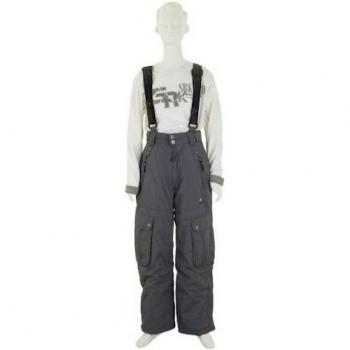 Peak Mountain Eltaro Children's Ski Trousers - Gray, Boys' Size 10-16