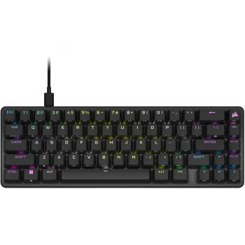Corsair K65 RGB Mini 60% Teclado Mecánico Gaming, Interruptores Ópticos-Mecánicos OPX, Retroiluminación RGB, QWERTY Español, Negro